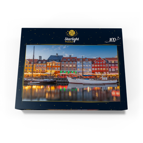 Evening at the branch canal Nyhavn in the district Frederiksstaden 100 Jigsaw Puzzle box view1