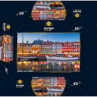 Evening at the branch canal Nyhavn in the district Frederiksstaden 100 Jigsaw Puzzle box 3D Modell