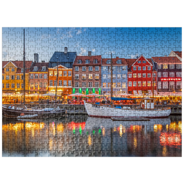 puzzleplate Evening at the branch canal Nyhavn in the district Frederiksstaden 500 Jigsaw Puzzle