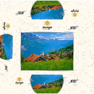 View over the Walensee to the Churfirsten (2306m) 1000 Jigsaw Puzzle box 3D Modell