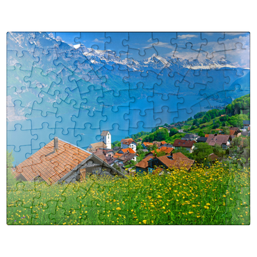 puzzleplate View over the Walensee to the Churfirsten (2306m) 100 Jigsaw Puzzle