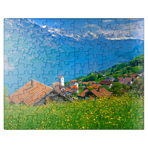 puzzleplate View over the Walensee to the Churfirsten (2306m) 100 Jigsaw Puzzle
