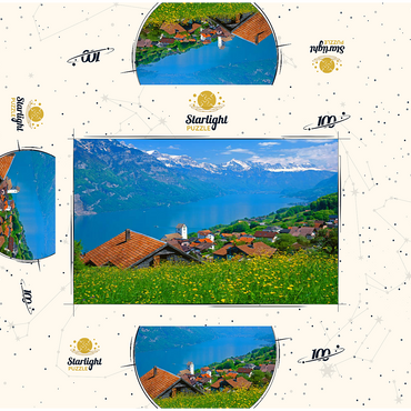 View over the Walensee to the Churfirsten (2306m) 100 Jigsaw Puzzle box 3D Modell
