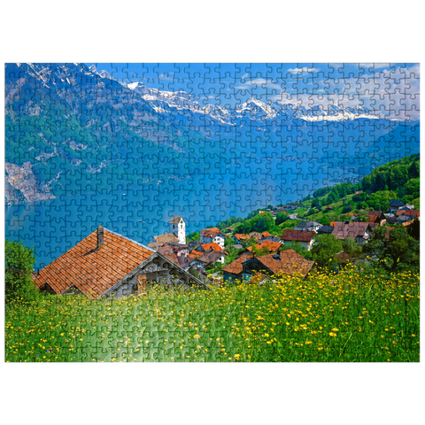 puzzleplate View over the Walensee to the Churfirsten (2306m) 500 Jigsaw Puzzle