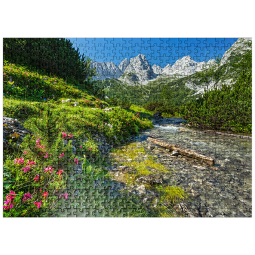 puzzleplate Gaisbach below Seebensee with the front Drachenkopf (2302m) 500 Jigsaw Puzzle
