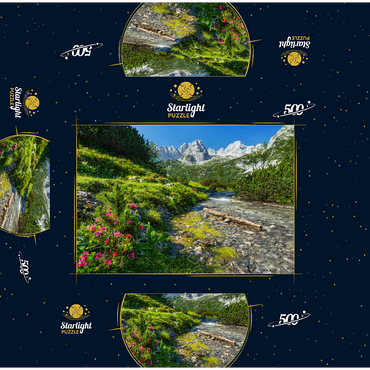 Gaisbach below Seebensee with the front Drachenkopf (2302m) 500 Jigsaw Puzzle box 3D Modell