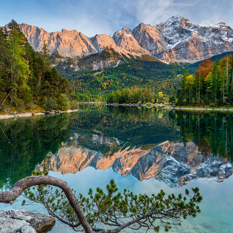 Eibsee with Wetterstein mountains and Zugspitze (2962m) 1000 Jigsaw Puzzle 3D Modell