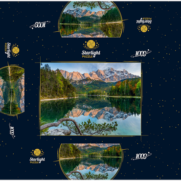 Eibsee with Wetterstein mountains and Zugspitze (2962m) 1000 Jigsaw Puzzle box 3D Modell