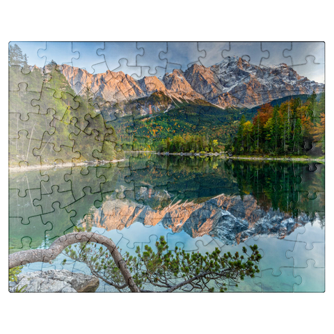 puzzleplate Eibsee with Wetterstein mountains and Zugspitze (2962m) 100 Jigsaw Puzzle