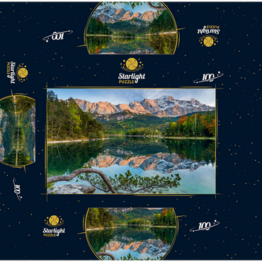 Eibsee with Wetterstein mountains and Zugspitze (2962m) 100 Jigsaw Puzzle box 3D Modell