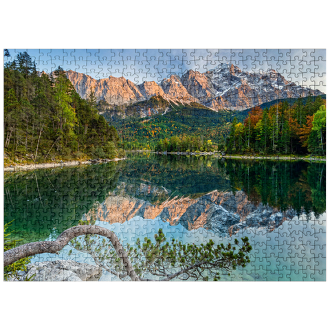 puzzleplate Eibsee with Wetterstein mountains and Zugspitze (2962m) 500 Jigsaw Puzzle