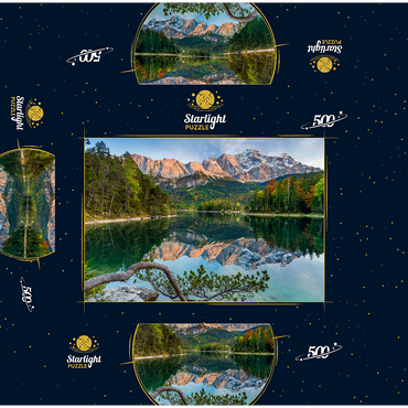 Eibsee with Wetterstein mountains and Zugspitze (2962m) 500 Jigsaw Puzzle box 3D Modell