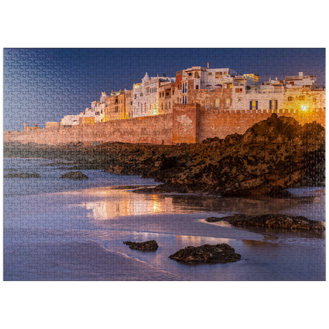 puzzleplate Essaouira, view to the old town at the Atlantic coast in the evening light 1000 Jigsaw Puzzle