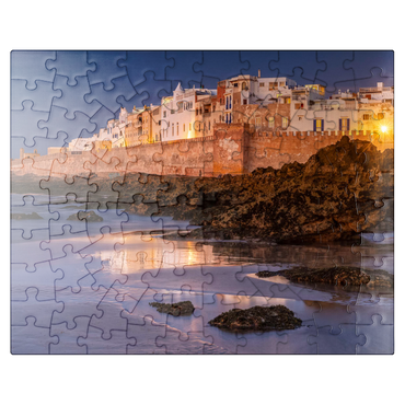 puzzleplate Essaouira, view to the old town at the Atlantic coast in the evening light 100 Jigsaw Puzzle