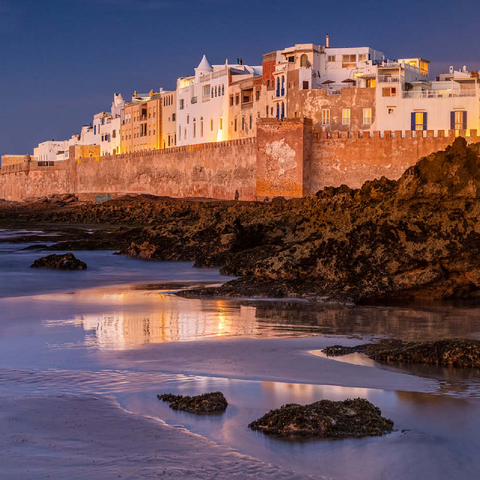 Essaouira, view to the old town at the Atlantic coast in the evening light 100 Jigsaw Puzzle 3D Modell
