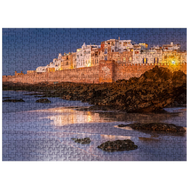 puzzleplate Essaouira, view to the old town at the Atlantic coast in the evening light 500 Jigsaw Puzzle
