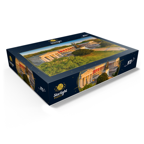 Bavaria in front of the Ruhmeshalle on the Theresienhöhe at sunrise 100 Jigsaw Puzzle box view1
