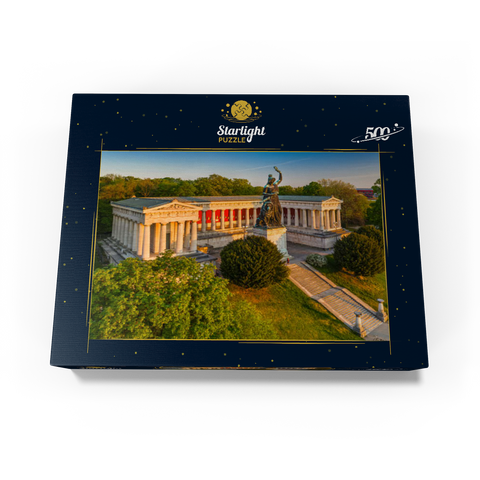 Bavaria in front of the Ruhmeshalle on the Theresienhöhe at sunrise 500 Jigsaw Puzzle box view1