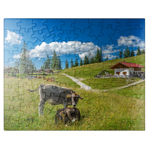 puzzleplate Fischbachalm (1402m), Krün, Upper Bavaria 100 Jigsaw Puzzle