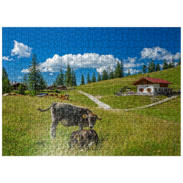 puzzleplate Fischbachalm (1402m), Krün, Upper Bavaria 500 Jigsaw Puzzle
