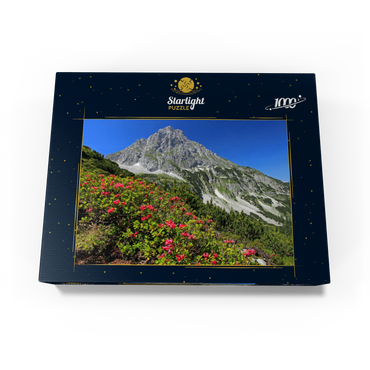 Blooming alpine roses at Coburger Hütte, Tyrol, Austria 1000 Jigsaw Puzzle box view1