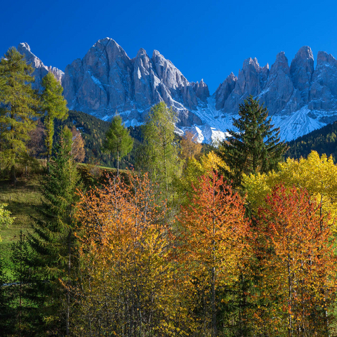 View of the Geisler Group (3025m), Puez-Odle Nature Park, Villnöss Valley, Trentino-South Tyrol 1000 Jigsaw Puzzle 3D Modell