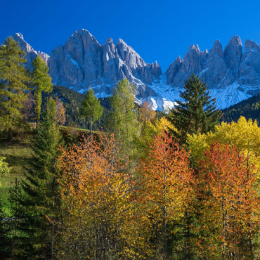 View of the Geisler Group (3025m), Puez-Odle Nature Park, Villnöss Valley, Trentino-South Tyrol 100 Jigsaw Puzzle 3D Modell