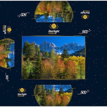 View of the Geisler Group (3025m), Puez-Odle Nature Park, Villnöss Valley, Trentino-South Tyrol 500 Jigsaw Puzzle box 3D Modell
