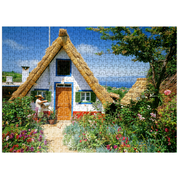 puzzleplate Casas de Colmo, traditional thatched cottages, Madeira 500 Jigsaw Puzzle