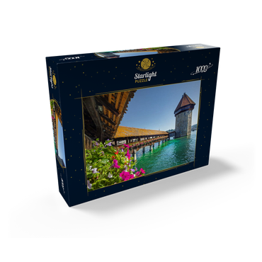 Chapel bridge over the Reuss river with water tower, Lucerne, Switzerland 1000 Jigsaw Puzzle box view1