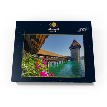 Chapel bridge over the Reuss river with water tower, Lucerne, Switzerland 1000 Jigsaw Puzzle box view1