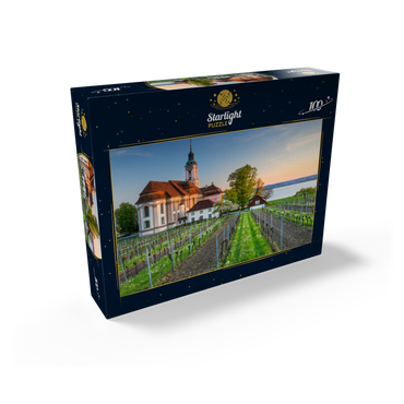 Evening at the pilgrimage church Birnau near Unteruhldingen at Lake Constance 100 Jigsaw Puzzle box view1