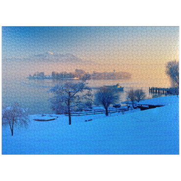 puzzleplate View from Gstadt at the Chiemsee to the Fraueninsel 1000 Jigsaw Puzzle
