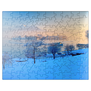 puzzleplate View from Gstadt at the Chiemsee to the Fraueninsel 100 Jigsaw Puzzle