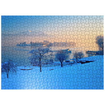 puzzleplate View from Gstadt at the Chiemsee to the Fraueninsel 500 Jigsaw Puzzle