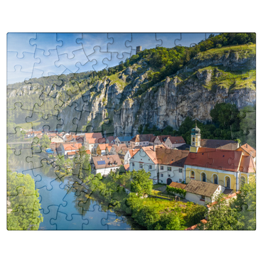 puzzleplate Place Essing with the castle Randeck at the river Altmühl 100 Jigsaw Puzzle