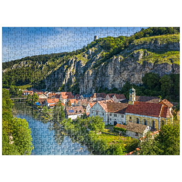 puzzleplate Place Essing with the castle Randeck at the river Altmühl 500 Jigsaw Puzzle