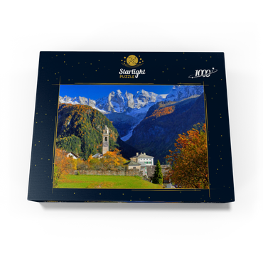 Mountain village Soglio with village church, Engadin, Canton Grisons, Switzerland 1000 Jigsaw Puzzle box view1