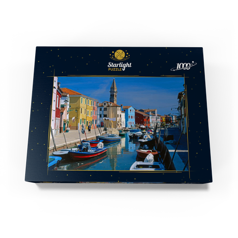 Canal with parish church, Burano Island near Venice, Veneto, Italy 1000 Jigsaw Puzzle box view1