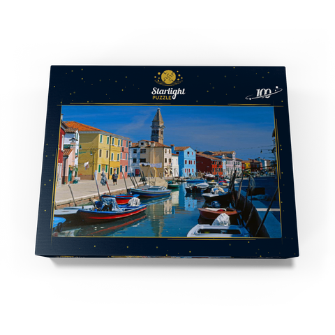 Canal with parish church, Burano Island near Venice, Veneto, Italy 100 Jigsaw Puzzle box view1