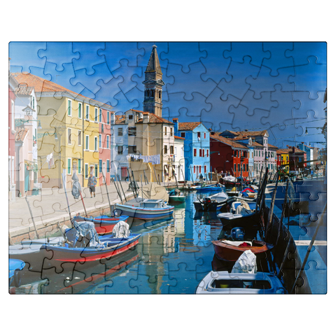 puzzleplate Canal with parish church, Burano Island near Venice, Veneto, Italy 100 Jigsaw Puzzle