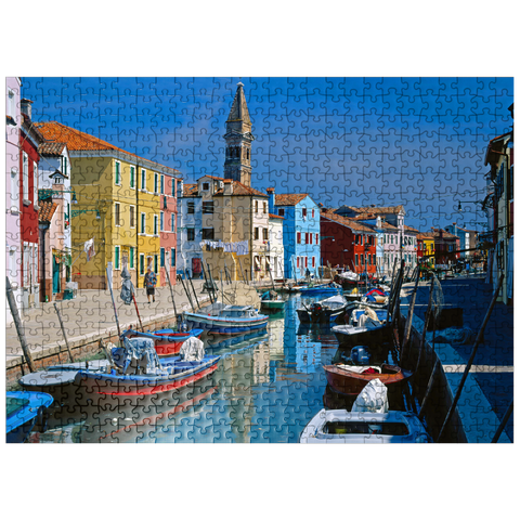 puzzleplate Canal with parish church, Burano Island near Venice, Veneto, Italy 500 Jigsaw Puzzle