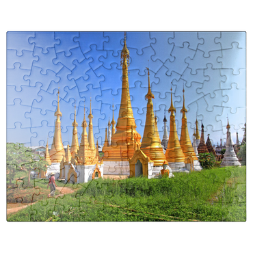 puzzleplate Stupas in the monastery complex of Ywama at Inle Lake, Myanmar 100 Jigsaw Puzzle