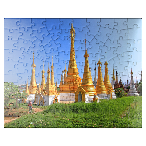 puzzleplate Stupas in the monastery complex of Ywama at Inle Lake, Myanmar 100 Jigsaw Puzzle