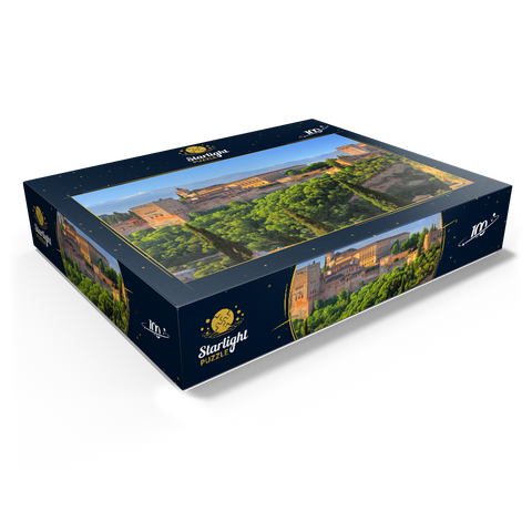 View to the Alhambra against the Sierra Nevada, Granada, Andalusia, Spain 100 Jigsaw Puzzle box view1