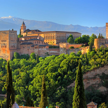 View to the Alhambra against the Sierra Nevada, Granada, Andalusia, Spain 100 Jigsaw Puzzle 3D Modell