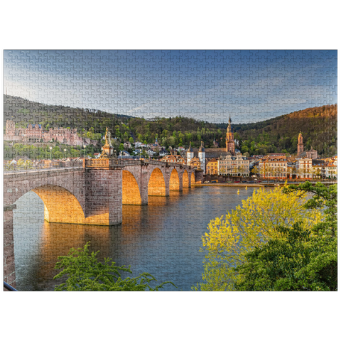 puzzleplate Heidelberg Castle and Old Bridge over the Neckar River in the early morning 1000 Jigsaw Puzzle