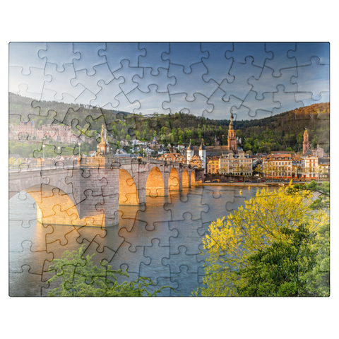 puzzleplate Heidelberg Castle and Old Bridge over the Neckar River in the early morning 100 Jigsaw Puzzle