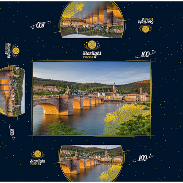 Heidelberg Castle and Old Bridge over the Neckar River in the early morning 100 Jigsaw Puzzle box 3D Modell