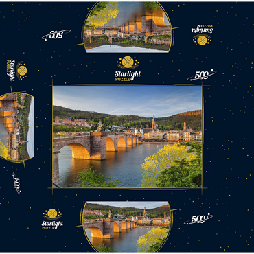 Heidelberg Castle and Old Bridge over the Neckar River in the early morning 500 Jigsaw Puzzle box 3D Modell